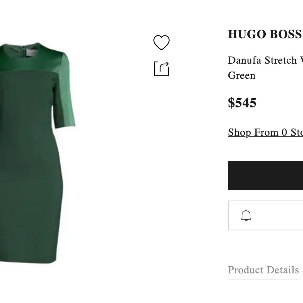 HUGO BOSS Danufa Stretch Wool Colorblock Sheath Dress In Pine Green - Picture 14 of 14